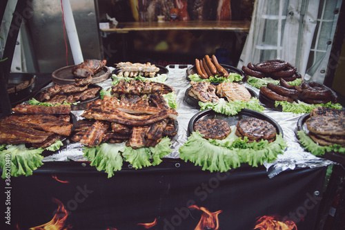 grilled meat on the grill