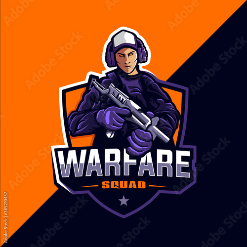 Warfare squad game esport logo