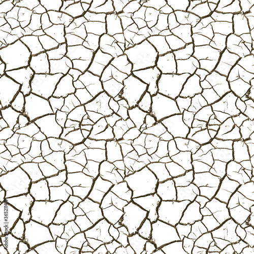 Realistic cracked earth after drought, dry dirt texture seamless pattern