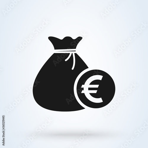 bag euro money. Simple modern icon design illustration. photo