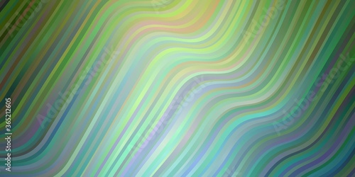 Light Blue, Green vector backdrop with curves. Illustration in abstract style with gradient curved. Pattern for booklets, leaflets.