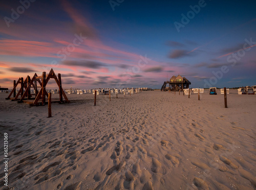 beach chairs in the afterglow