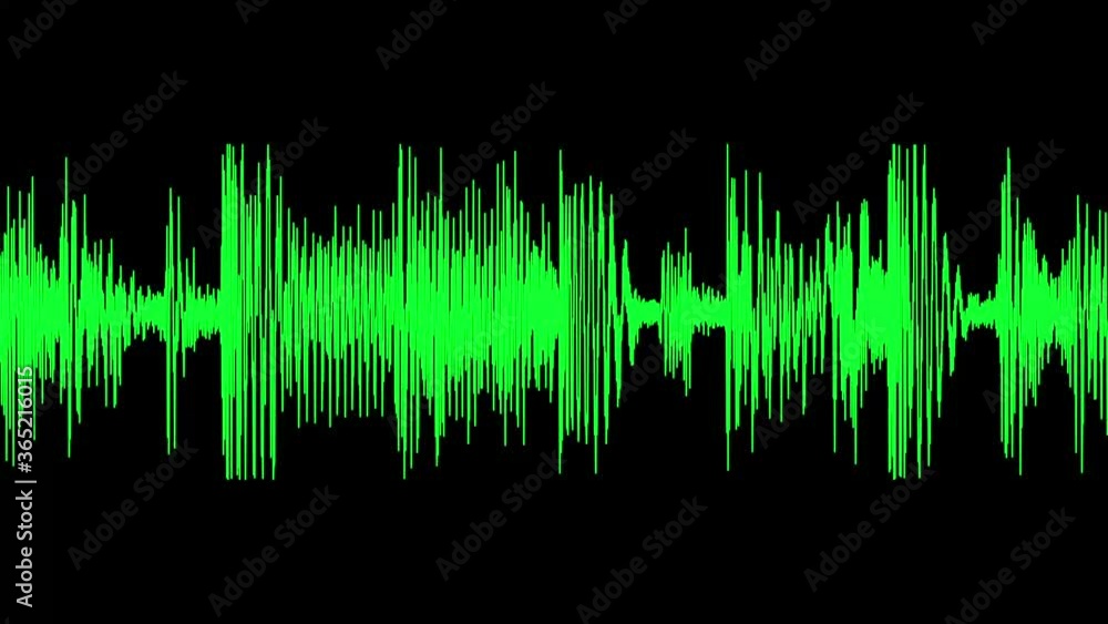Visualization of human speech. Green wave showing the amplitude of the sound. Visualization of human speech. Green wave showing the amplitude of the sound.