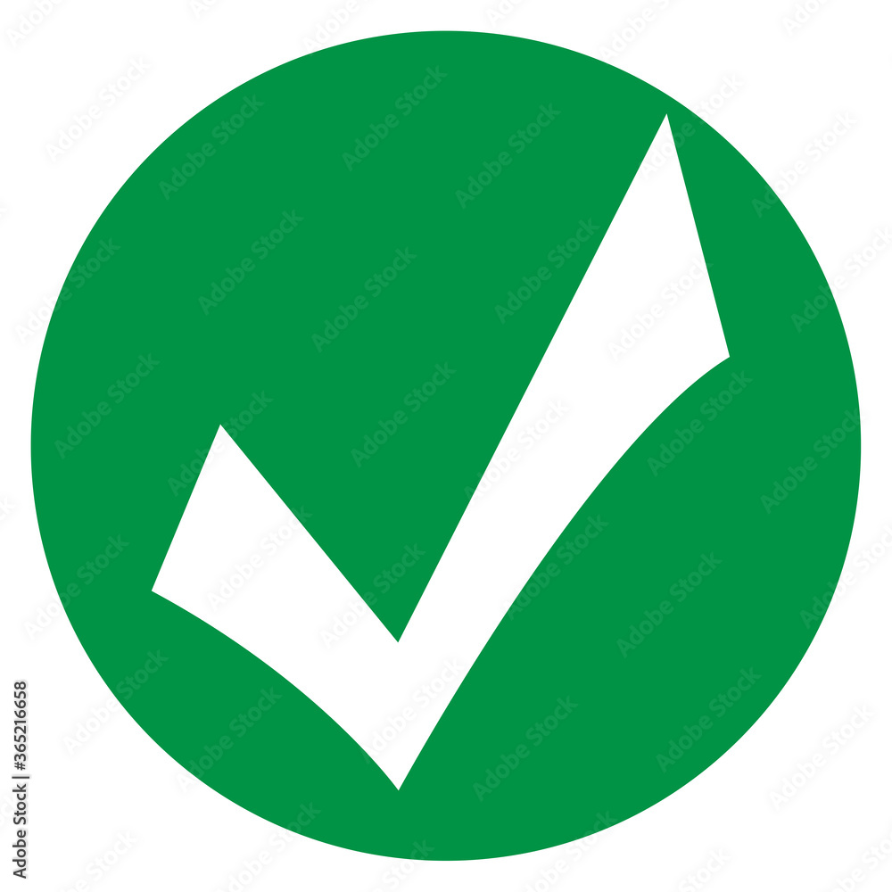 Check mark vector icon. Green tick icon isolated on white background ...