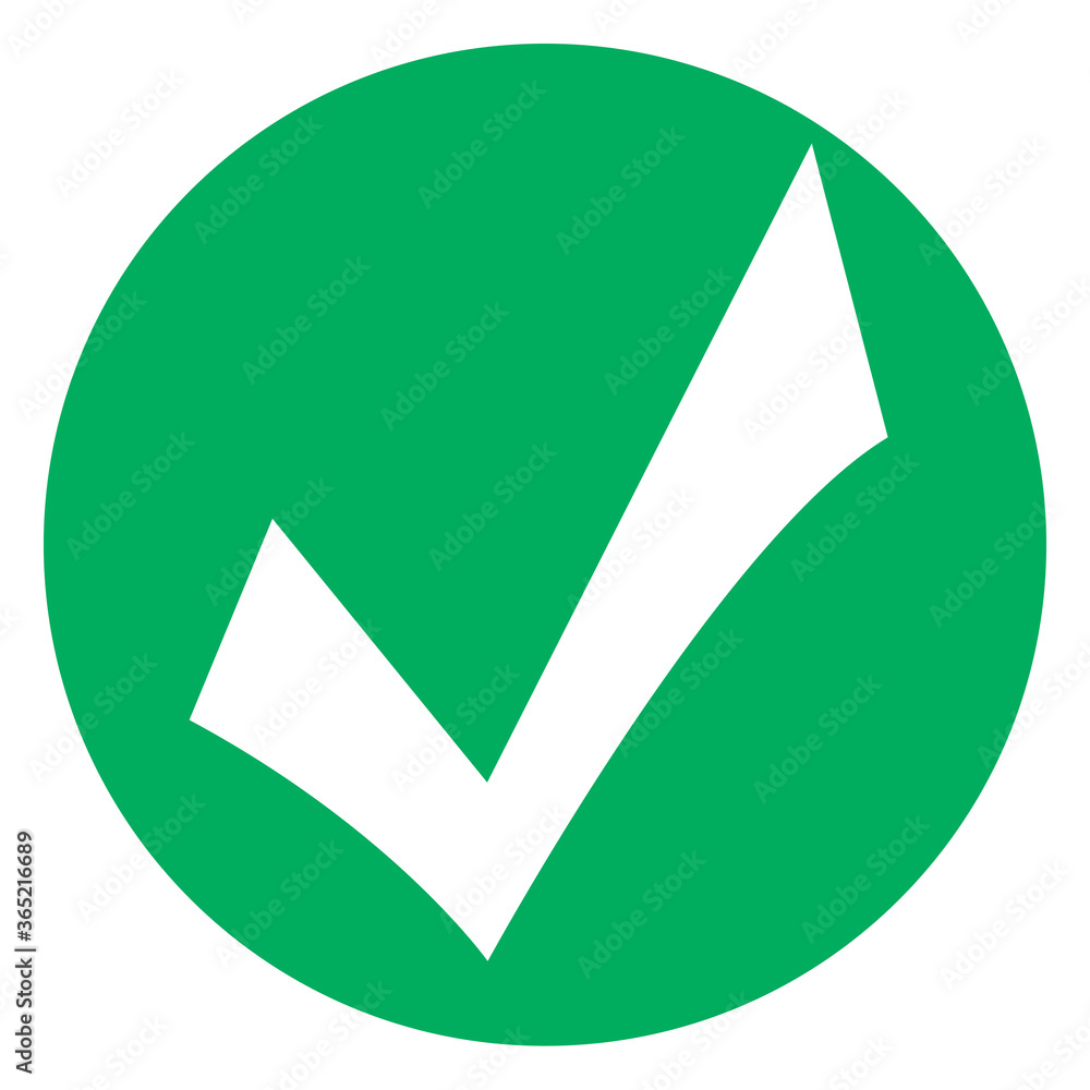 Check mark vector icon. Green tick icon isolated on white background. Flat check mark sign for web site, app, label, logo and design template. Vector illustration Check mark vector icon. Green tick icon isolated on white background. Flat check mark sign for web site, app, label, logo and design template. Vector illustration