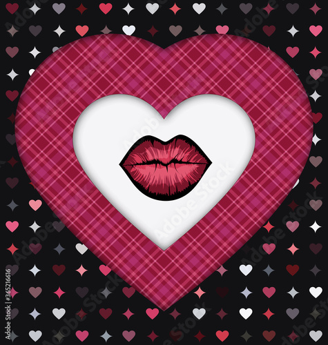 abstract colored image of lips and frames
