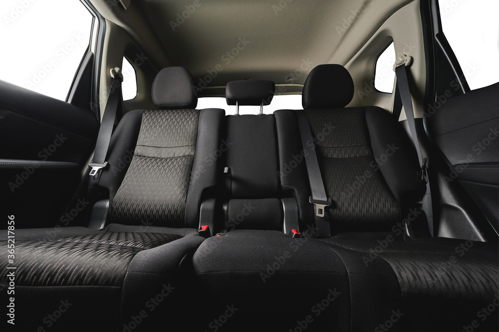 Clean car back seat low angle view Clean car back seat low angle view