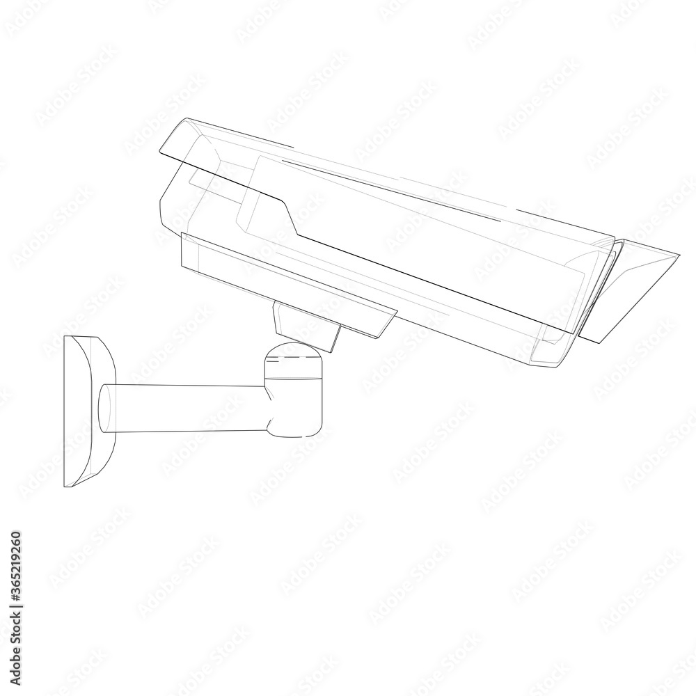 Outline CCTV camera. Security camera