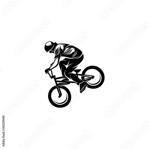 BMX Rider design vector template, illustration, silhouette