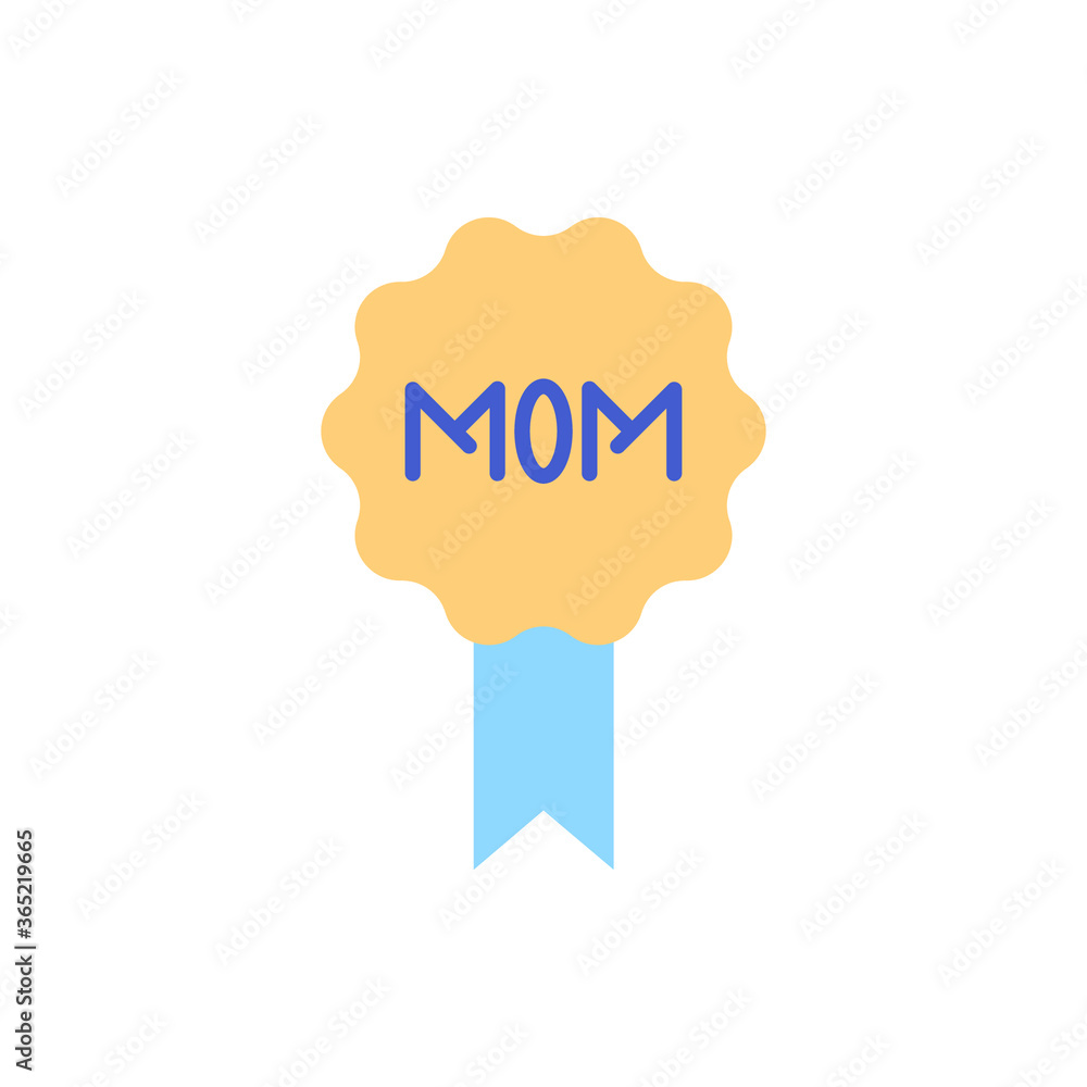badge icon vector illustration flat style mother's day icon set
