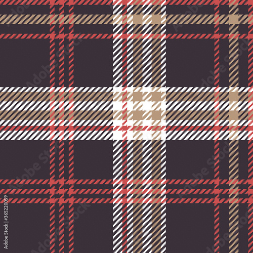 Tartan plaid pattern background. Plaid pattern in brown, violet and white color. For modern fabric design