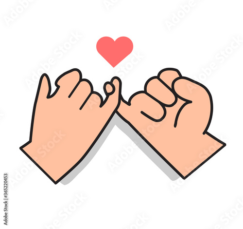 pinky promise flat design line icon