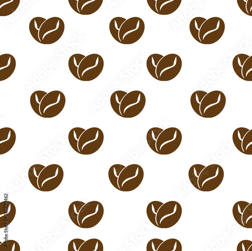 Brown Beans Coffee Love seamless pattern