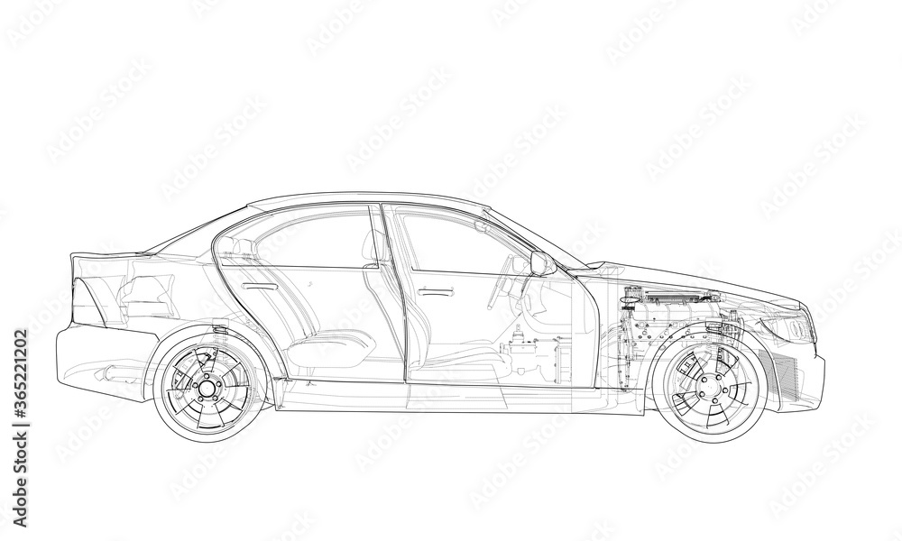 Concept car. 3d illustration