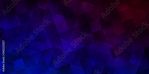 Dark Blue, Red vector texture with poly style with cubes.