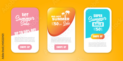 Modern liquid mobile sale banners set . Hot Sale banner design template , Super sale special offer web horizontal banners collection.