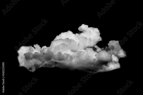 One clouds isolated on black background