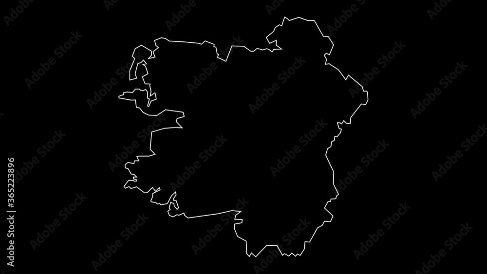 Connaught Ireland province map outline animation Connaught Ireland province map outline animation
