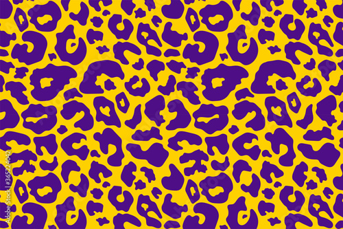 Trendy leopard pattern background. Hand drawn abstract wild animal cheetah skin brown violet texture for fashion print design, cover, banner, wallpaper. Vector illustration