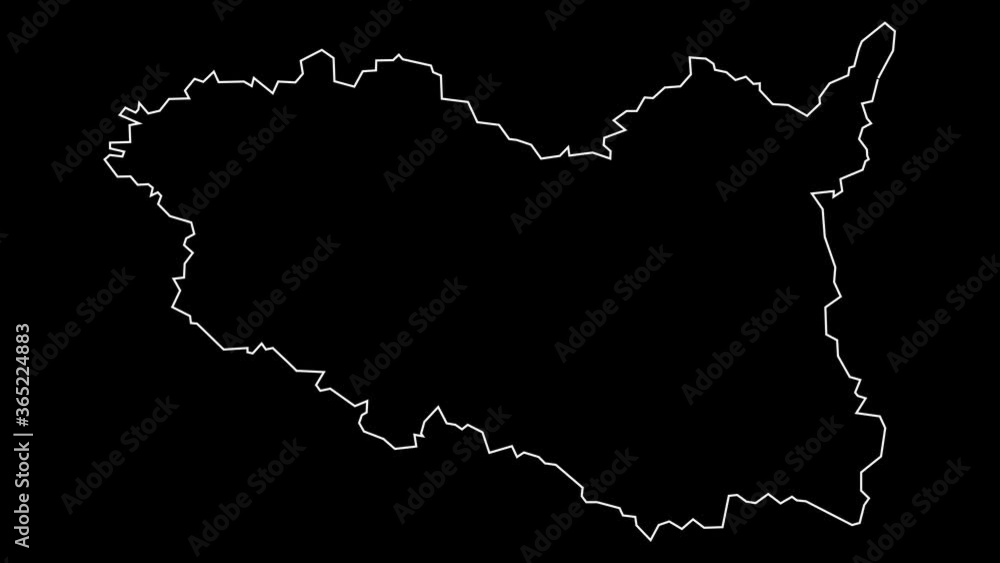 Pardubicky Kraj Czech Republic region map outline animation Pardubicky Kraj Czech Republic region map outline animation