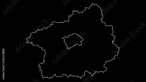 Stredocesky Kraj Czech Republic region map outline animation photo