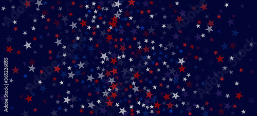 National American Stars Vector Background. USA 4th of July Independence Labor Memorial President's Veteran's 11th of November Day 