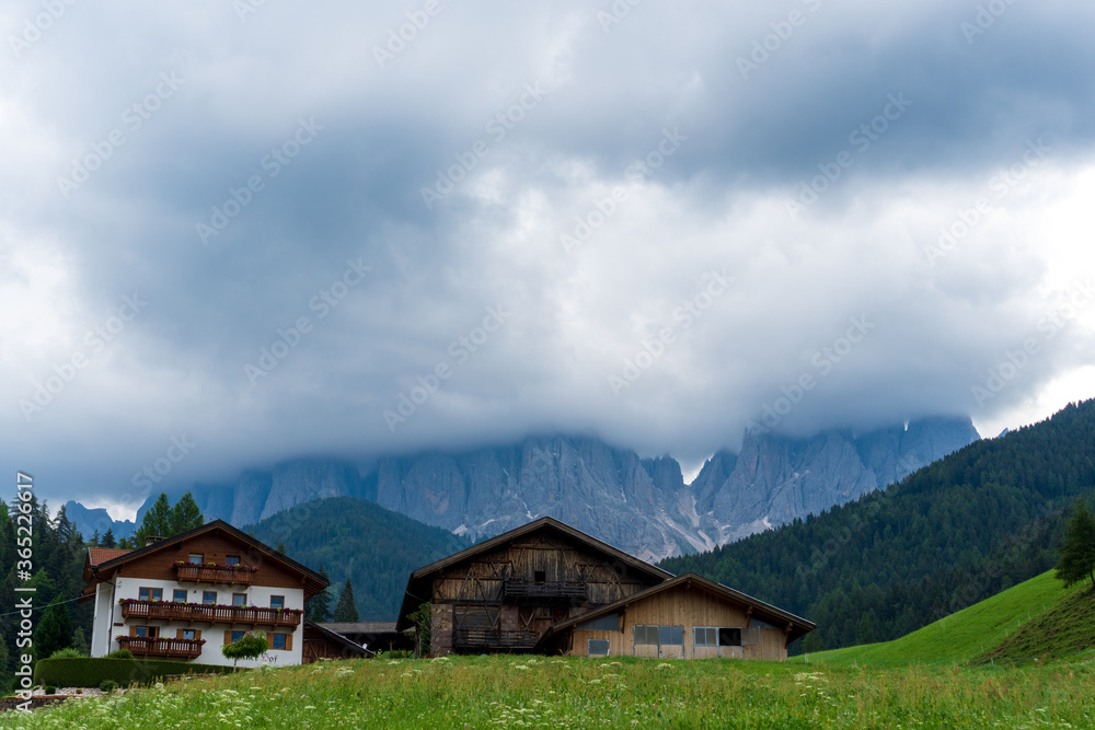 Amazing Funes valley in Dolomites, Italy