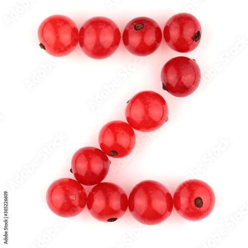 Alphabet of red berries