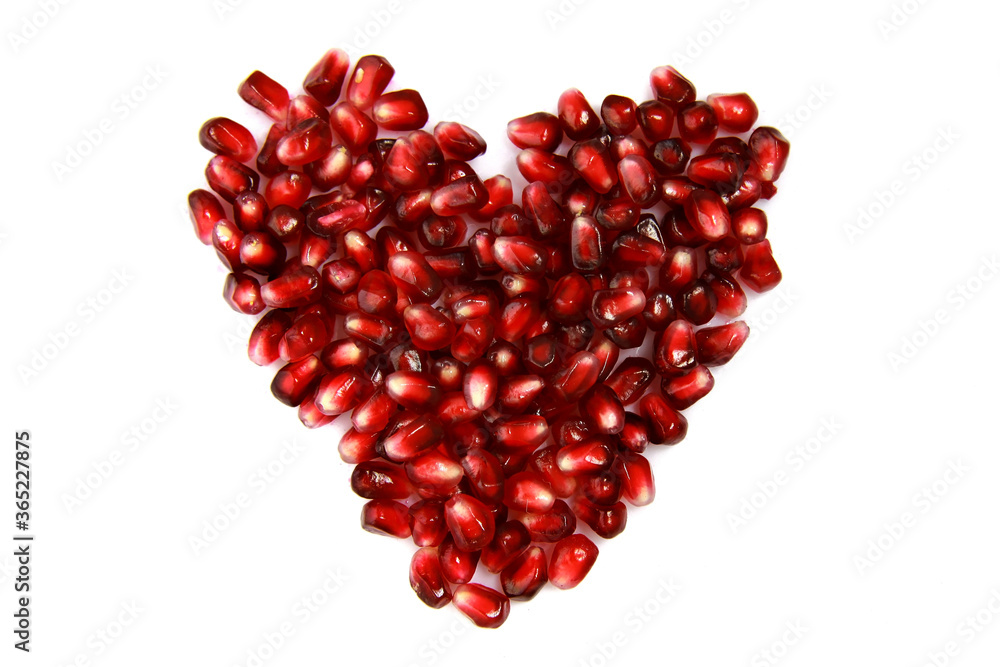 pomegranate seeds isolated on white background pomegranate seeds isolated on white background