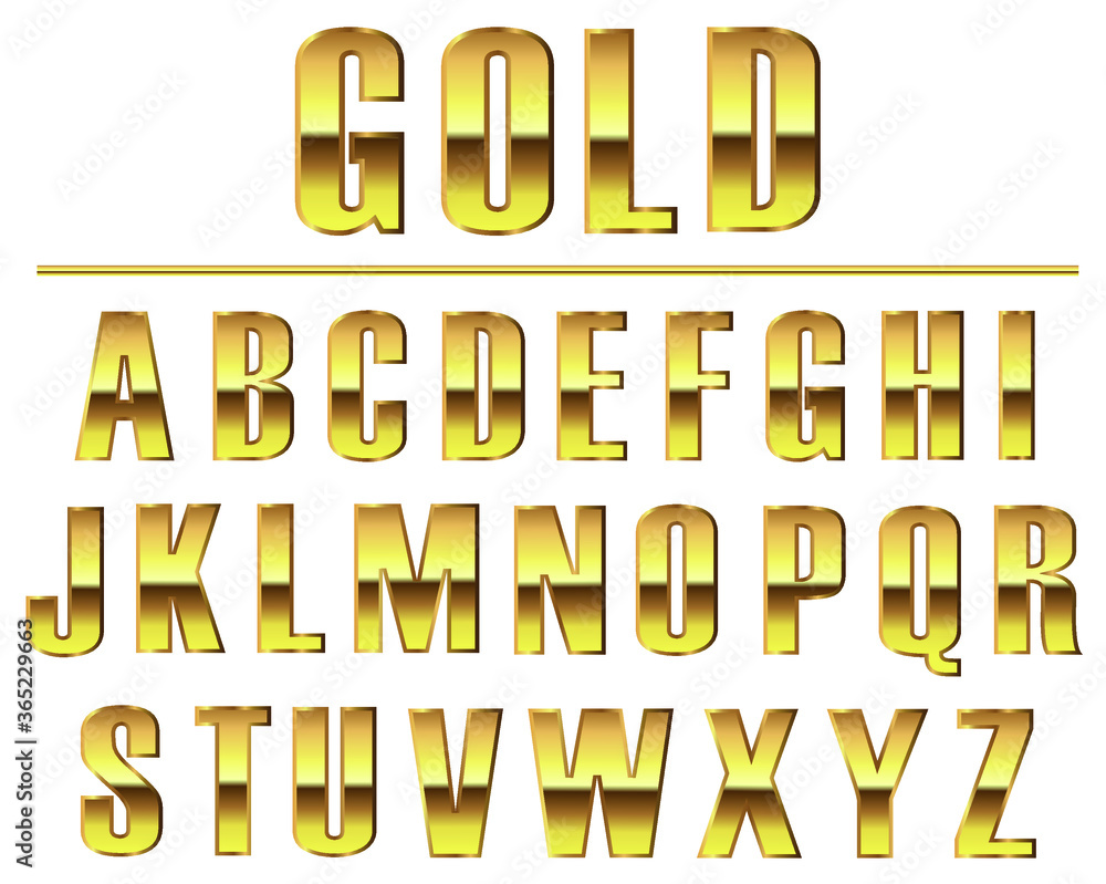 Golden Alphabet Letters Golden Alphabet Letters