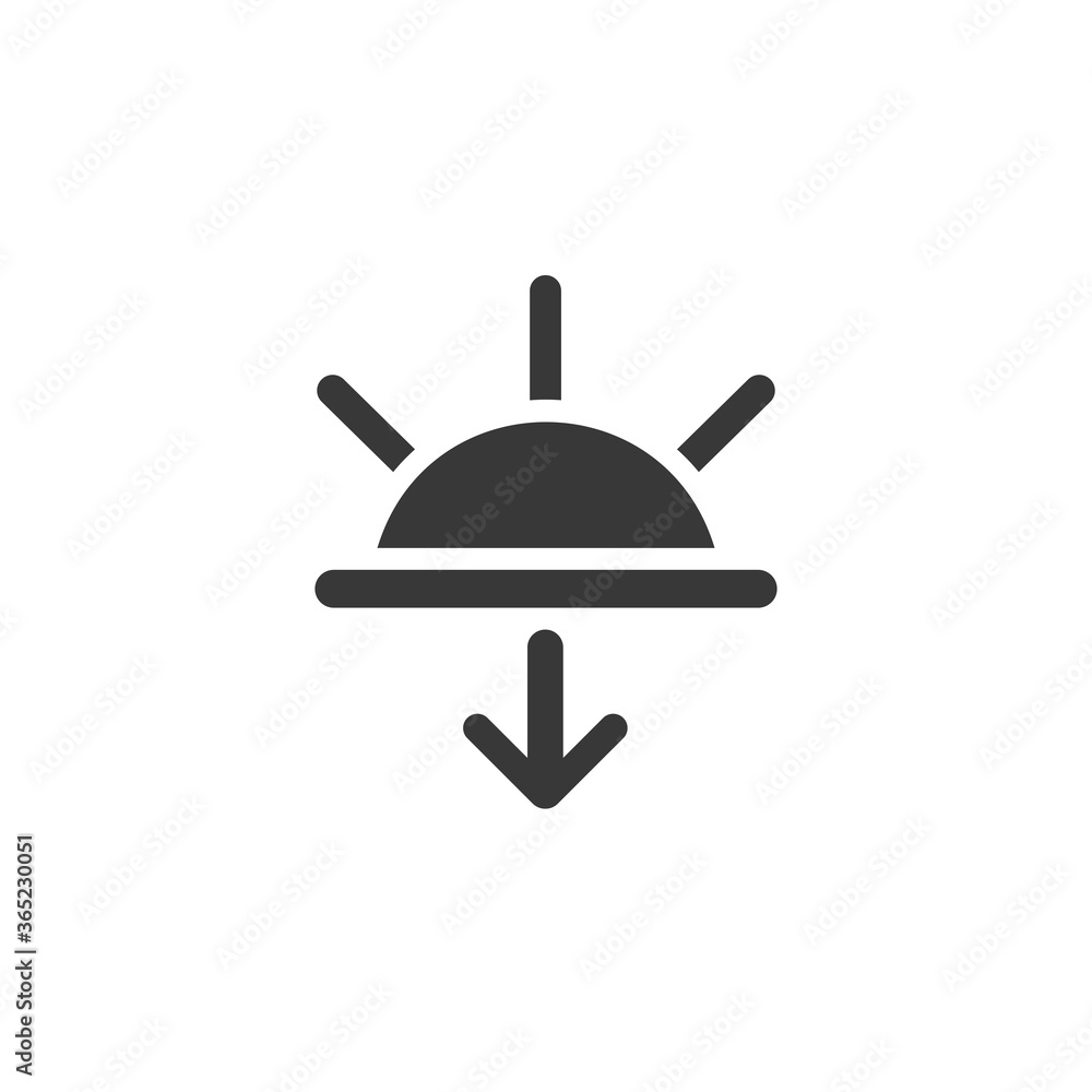 Sunset. Icon. Weather glyph vector illustration Sunset. Icon. Weather glyph vector illustration