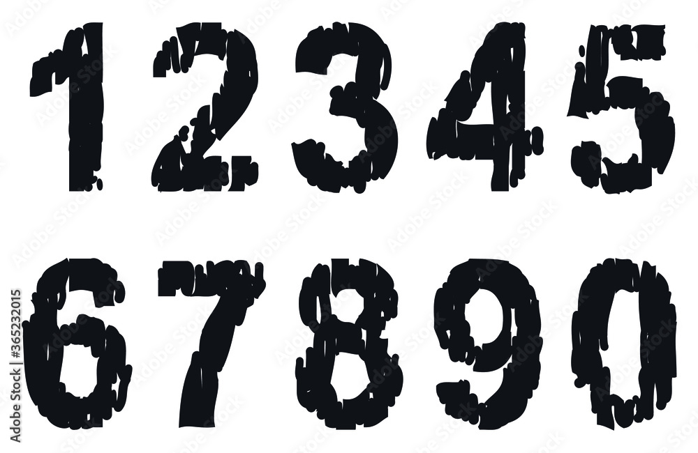Naklejka premium Grunge numbers set.