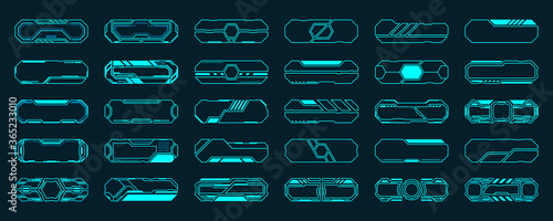 30 Frame futuristic interface hud elements set vector design.