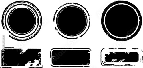 Grunge post Stamps Collection, Circles. Banners, Insignias , Logos, Icons, Labels and Badges Set . vector distress textures.blank shapes.
