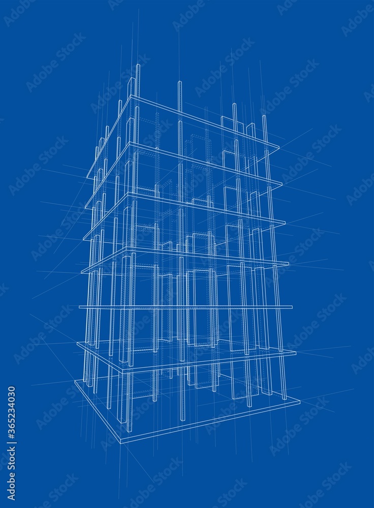 Drawing of a house under construction