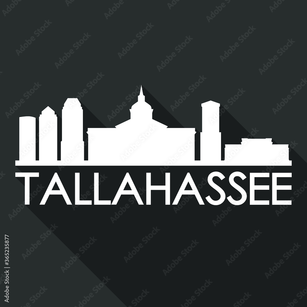 Tallahassee Flat Icon Skyline Silhouette Design City Vector Art Famous Buildings.