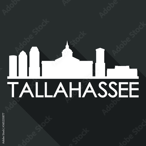 Tallahassee Flat Icon Skyline Silhouette Design City Vector Art Famous Buildings.