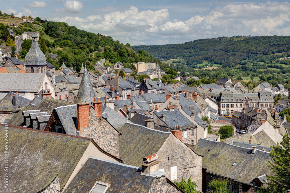 Vue sur les toits de Murat : cité de caractère dans le Cantal - Auvergne