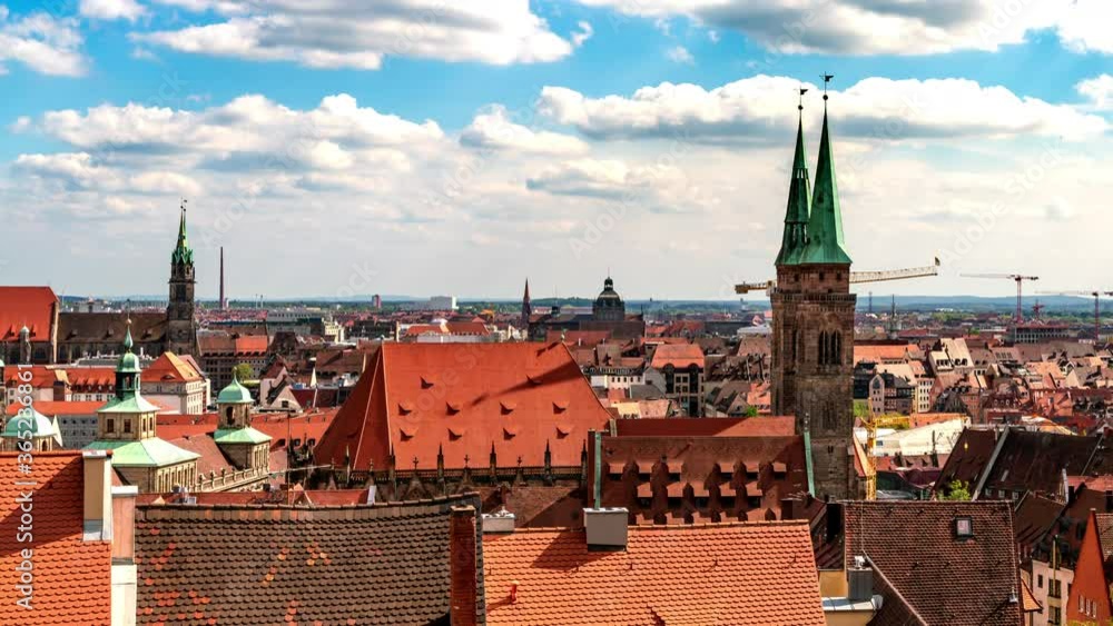 Panoramic Time-lapse view of the city of Nuremberg in Bavaria, Germany. Panoramic Time-lapse view of the city of Nuremberg in Bavaria, Germany.