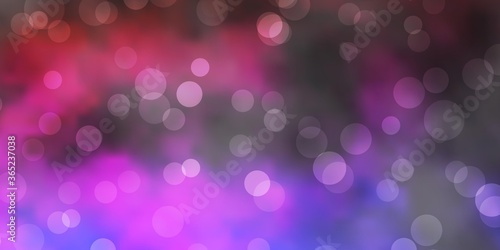 Dark Purple, Pink vector texture with disks. Colorful illustration with gradient dots in nature style. New template for a brand book.