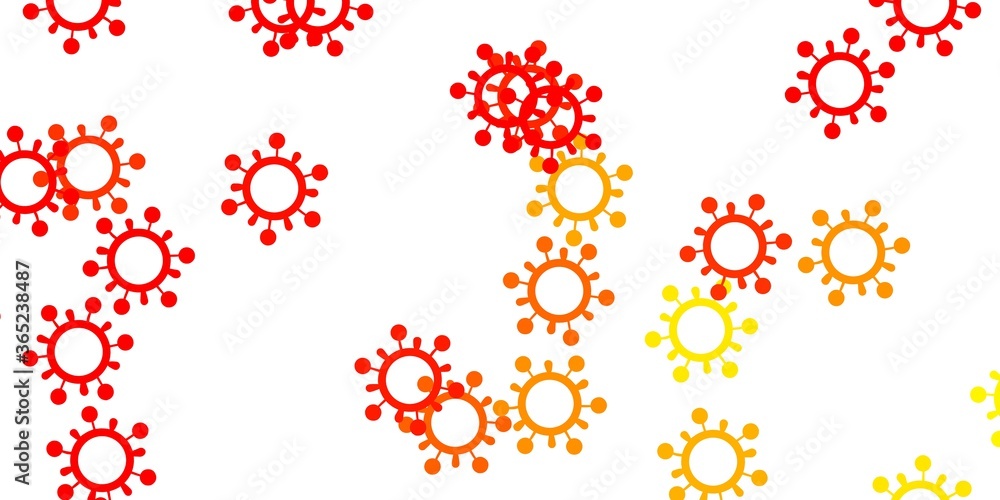 Light red, yellow vector template with flu signs. Light red, yellow vector template with flu signs.