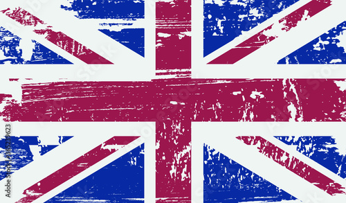 Vector grunge flag of United Kingdom