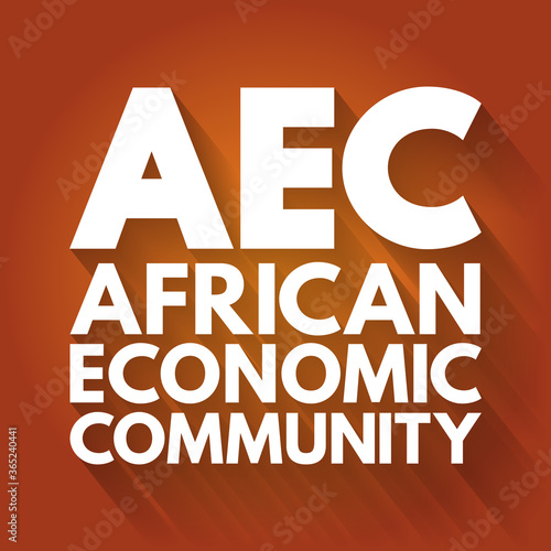 AEC - African Economic Community acronym, business concept background