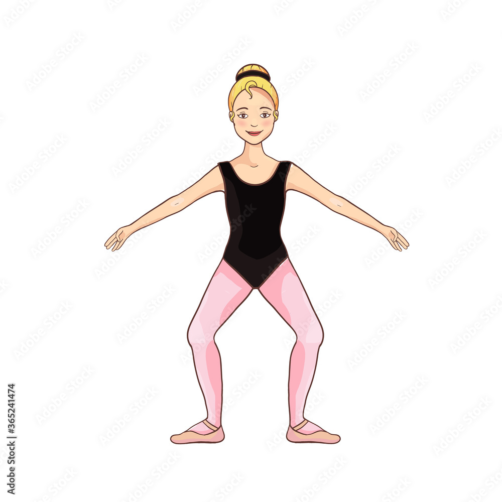 Vector beauty white blonde ballerina, dance pose Vector beauty white blonde ballerina, dance pose