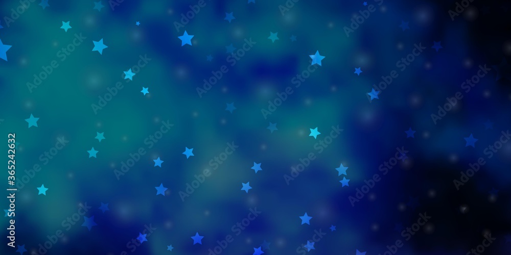 Dark Pink, Blue vector background with colorful stars. Shining colorful illustration with small and big stars. Best design for your ad, poster, banner.