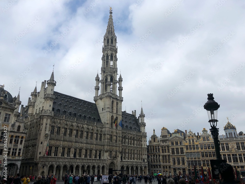 Belgium, beautiful european architecture. Brussels, Grand Palace square town hall