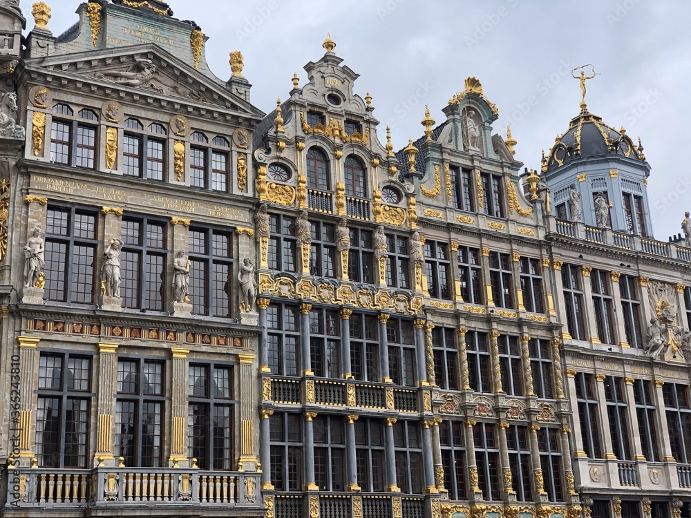 Belgium, beautiful european architecture. Brussels, Grand Palace square town hall