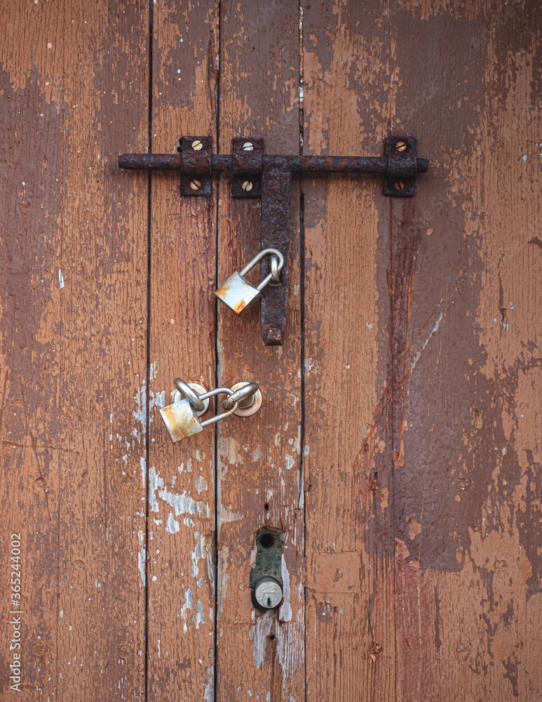Lock on a door. Lighthouse entrance at Port d Andratx. Lock on a door. Lighthouse entrance at Port d Andratx.