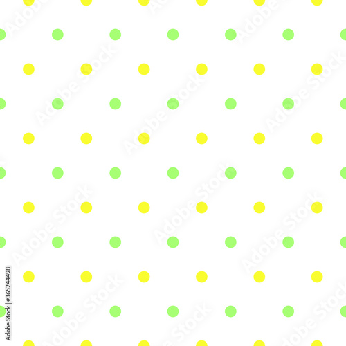 yellow and green polka dots seamless repeat pattern