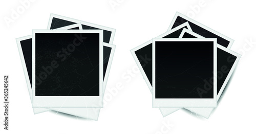 Photo frames on white background